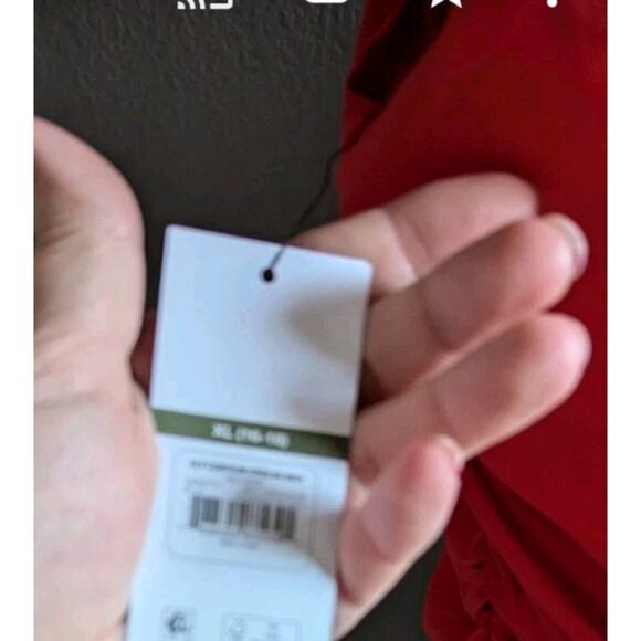 Sofia Vergara Red Ruched Dress Bodycon Midi Sheath Cut Out Women XL Stretch plus - Picture 11 of 13